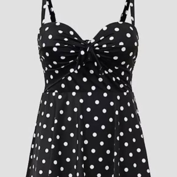 Womens Torrid Polka Dot Underwire Swim Dress SIZE 4F - Picture 1 of 5